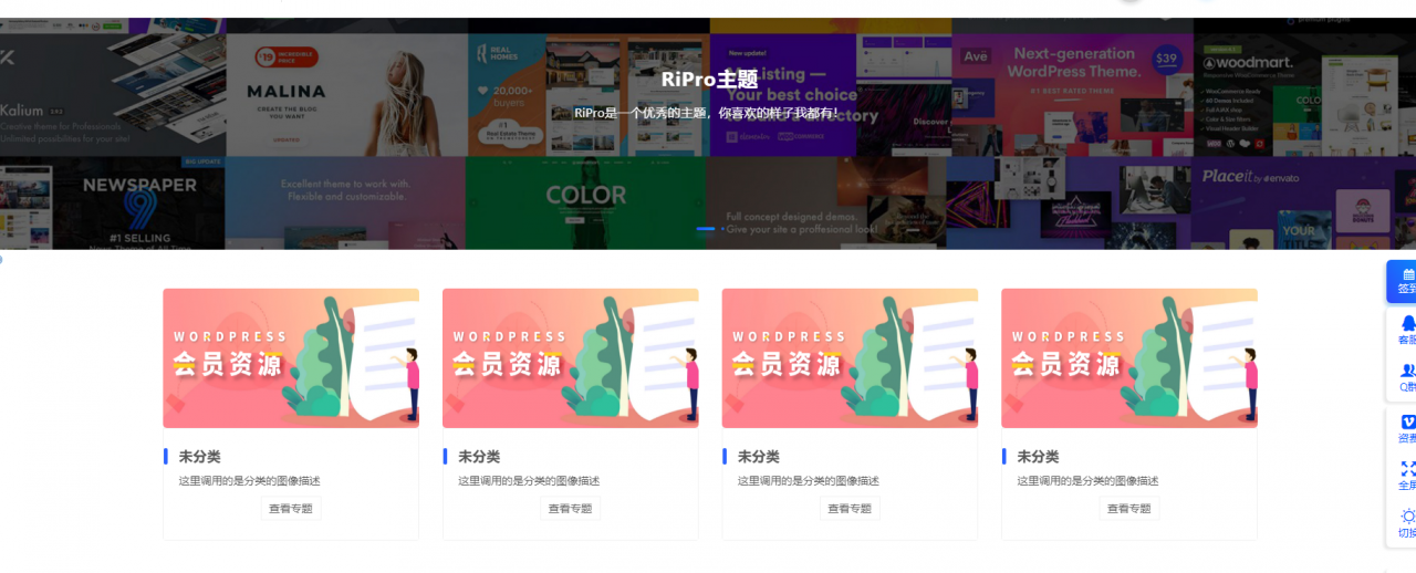 最新RIPRO主题美化-首页专题分类滑块WordPress主题美化教程插图