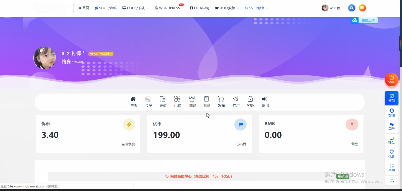最新RIPRO主题美化-会员中心全宽梦幻动态美化插图