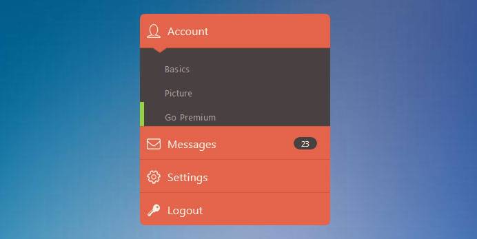 jQuery+CSS3垂直手风琴展开收缩菜单代码插图