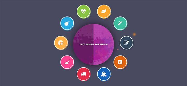jQuery+CSS3圆形图标菜单旋转切换代码插图