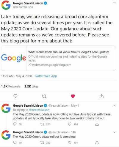 Google搜索2020年5月核心算法更新_搜索优化插图