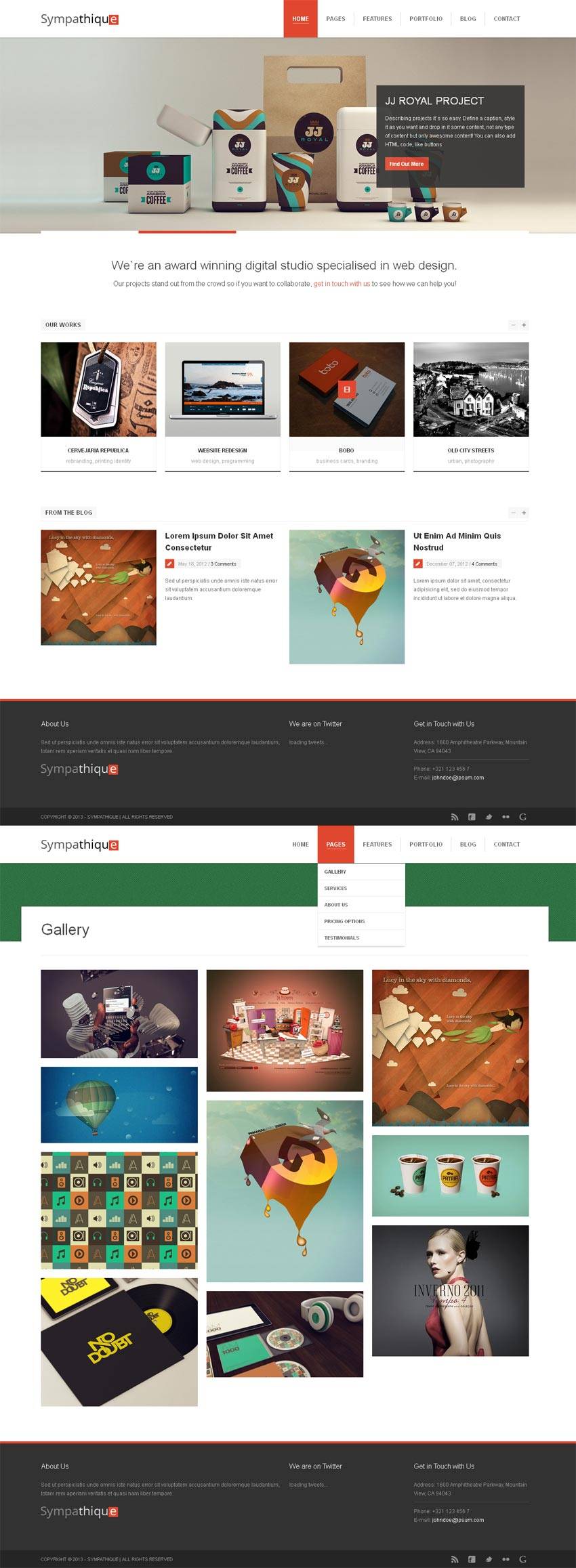 扁平化设计网站模板html_设计公司网站响应式模板下载_企业网站模板插图