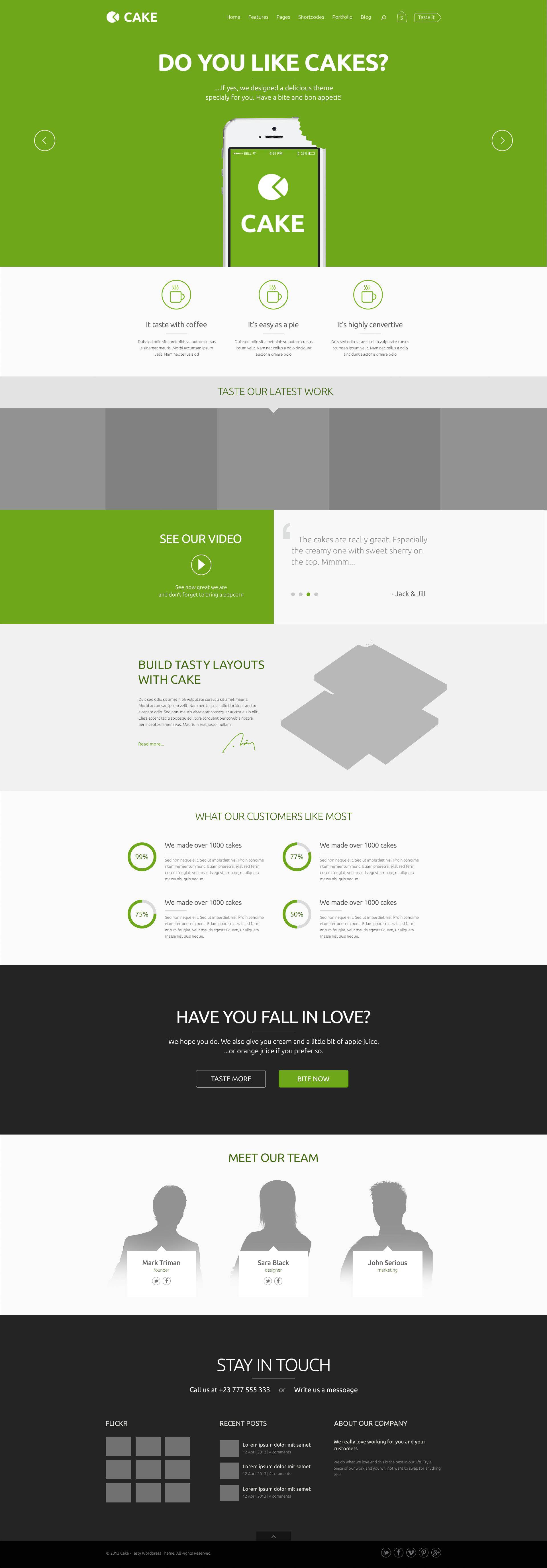 扁平化风格app手机网站模板psd分层素材下载_企业网站模板插图