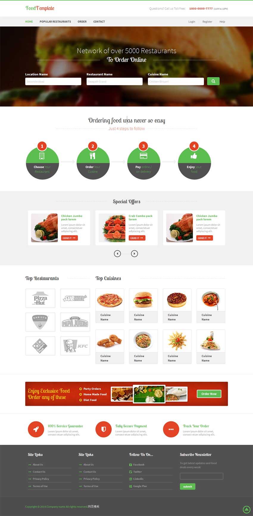 html5 css3酒店餐饮预订网站模板下载_企业网站模板插图