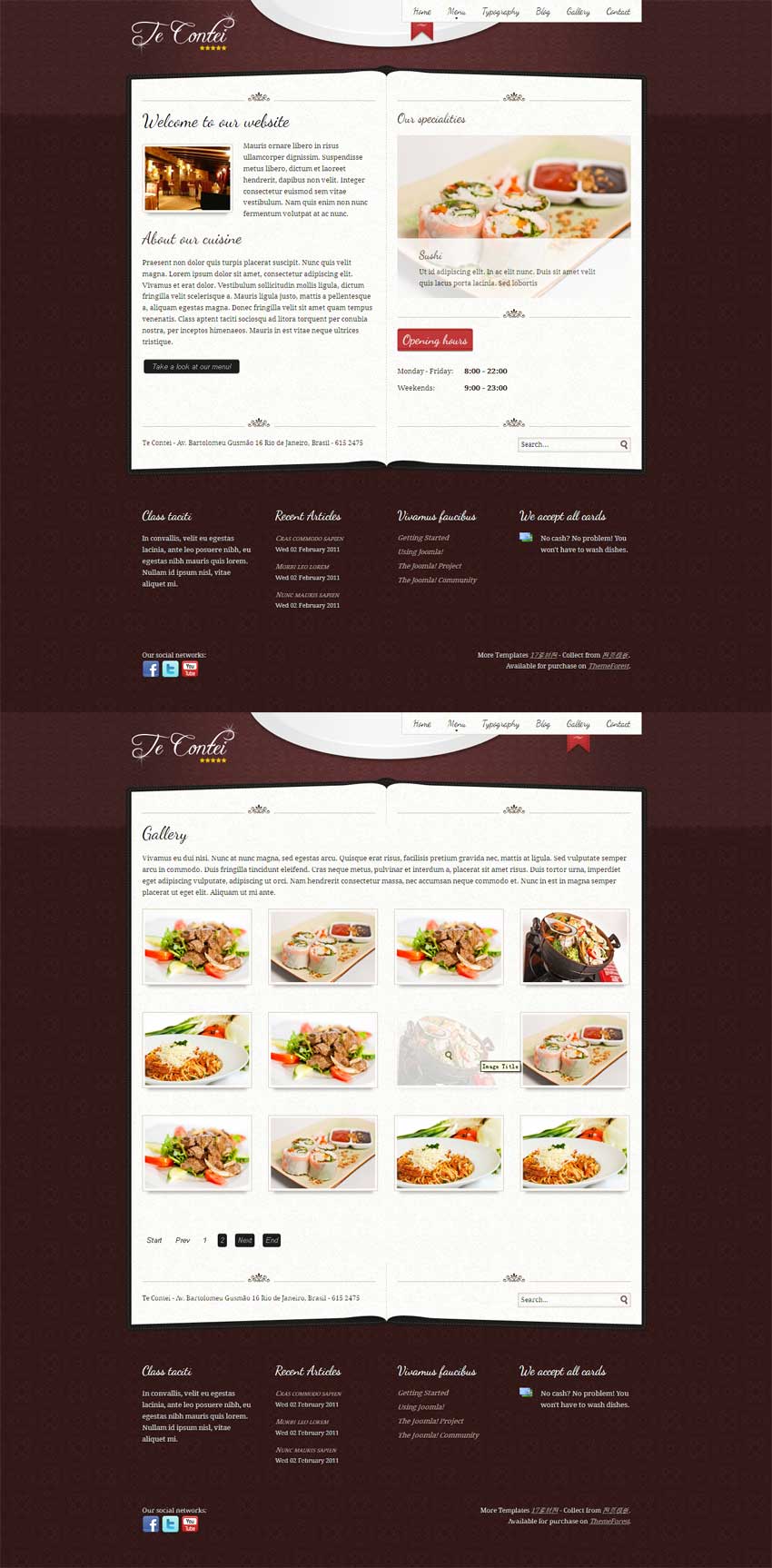 欧式风格西餐厅美食网站模板html下载_企业网站模板插图