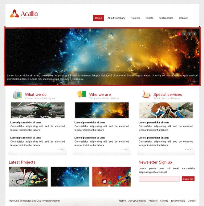 简单红色的企业产品门户网站模板html源码下载_企业网站模板插图