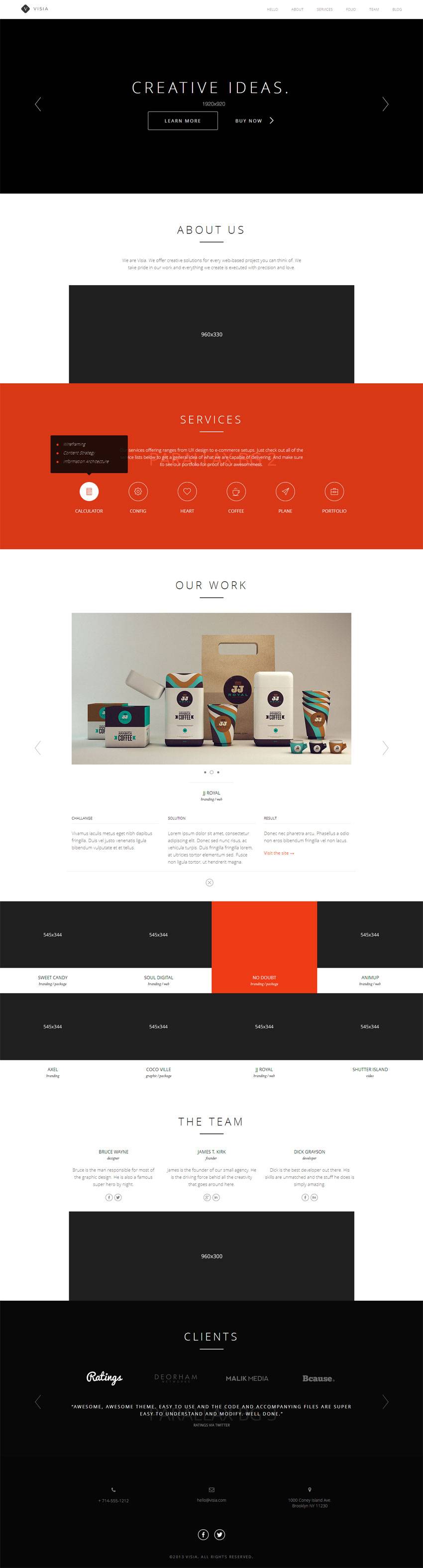 简洁的html5单页作品展示html5网页模板下载_企业网站模板插图
