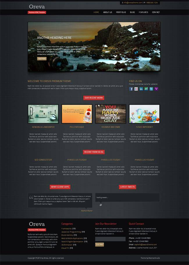 黑色魅力商务html5模板插图