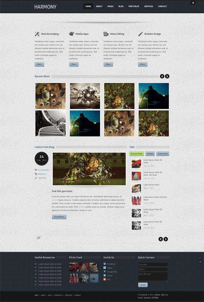 HTML5时尚商务整站模板插图
