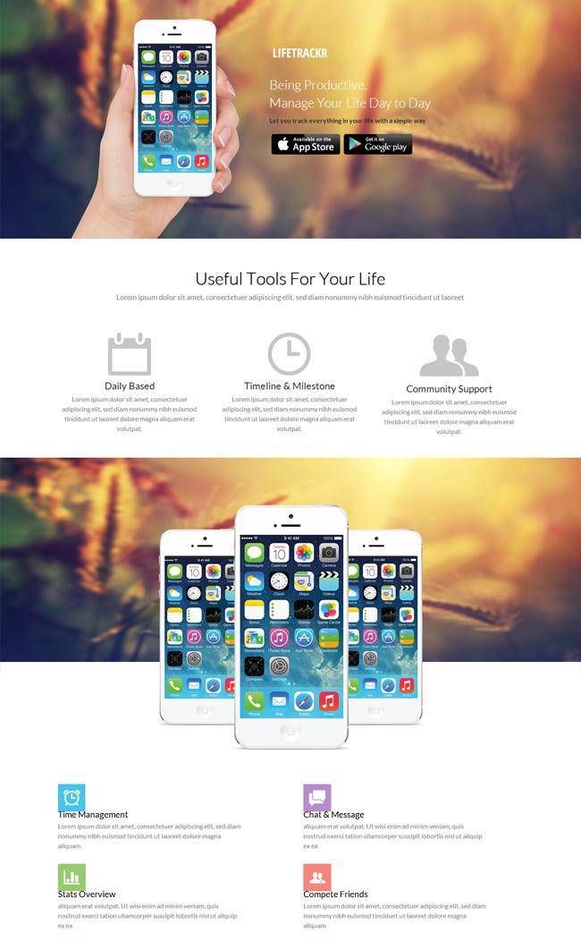 iPhone手机应用软件模板插图