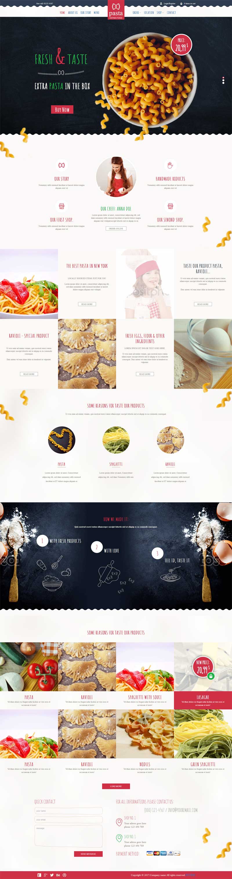 卡通的面包甜品店网上预订网站模板html整站插图