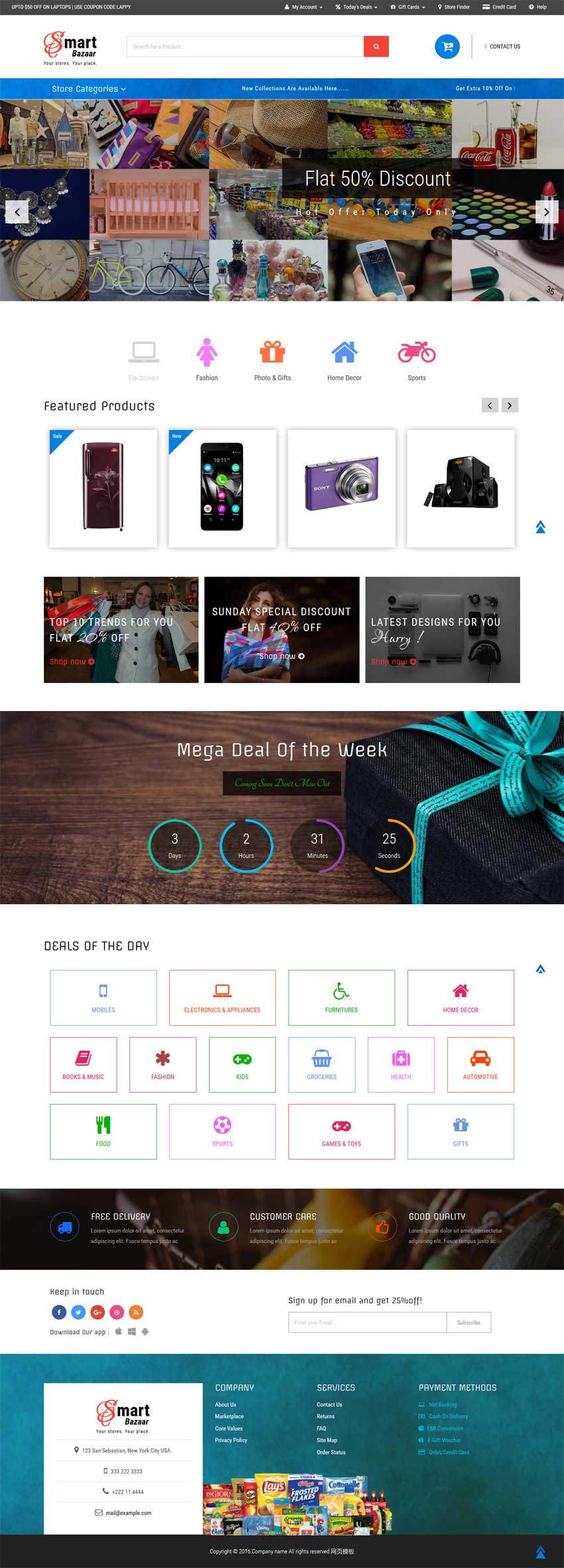html5简洁宽屏的超市购物商城响应式模板源码_商城网站模板插图