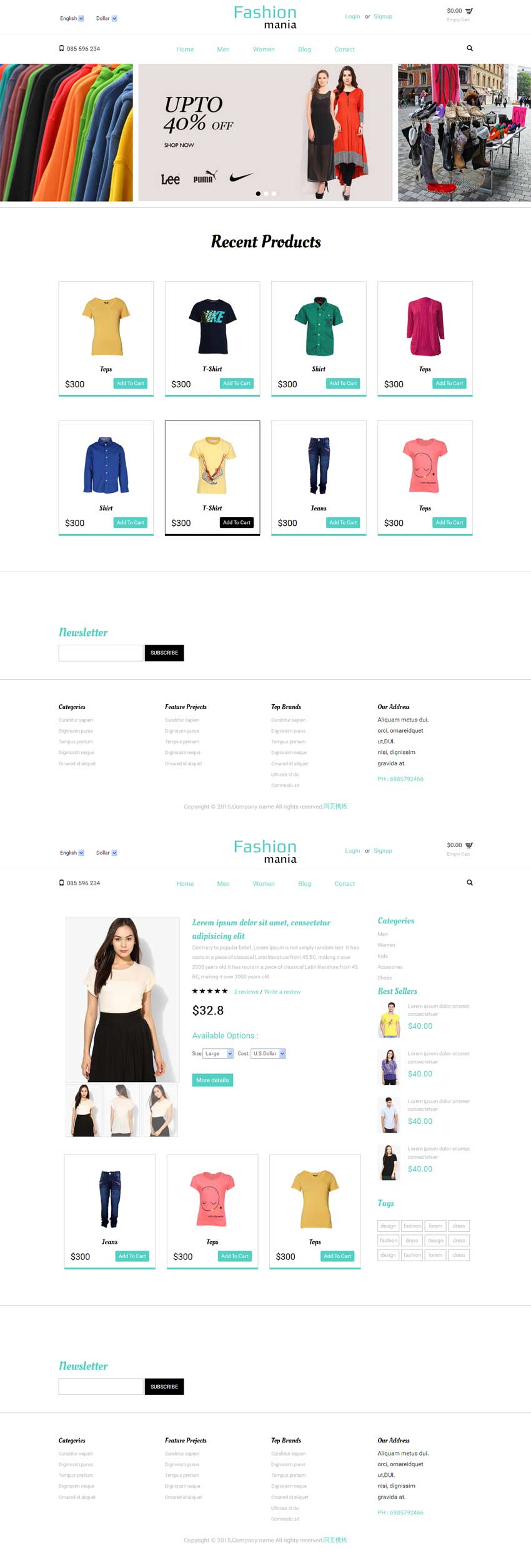 简洁bootstrap品牌服装购物商城网站html模板下载_商城网站模板插图