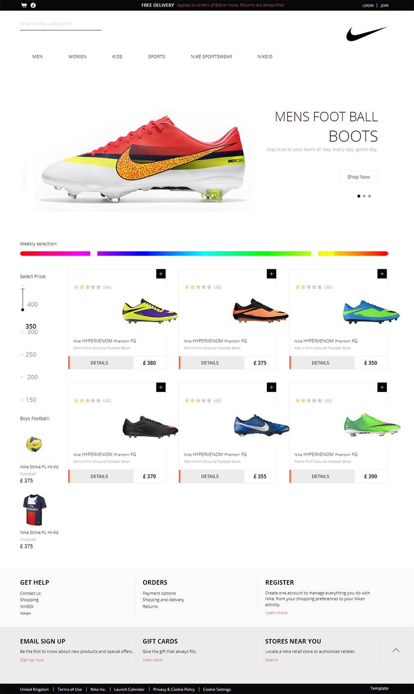 HTML5响应式网站nike足球运动鞋商城模板源码下载_商城网站模板插图