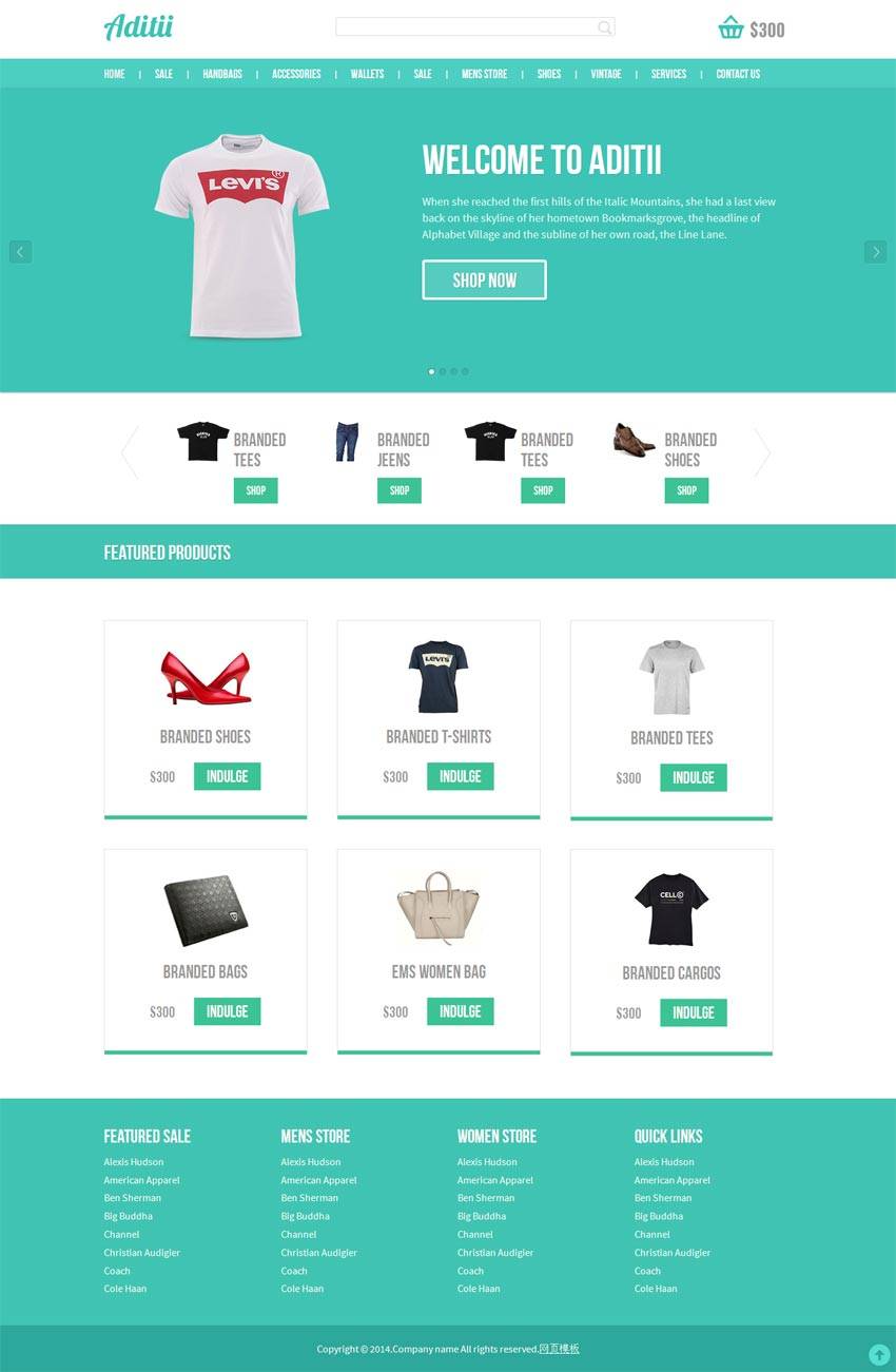 扁平化风格的html5响应式布局电子商务网站模板源码下载_商城网站模板插图