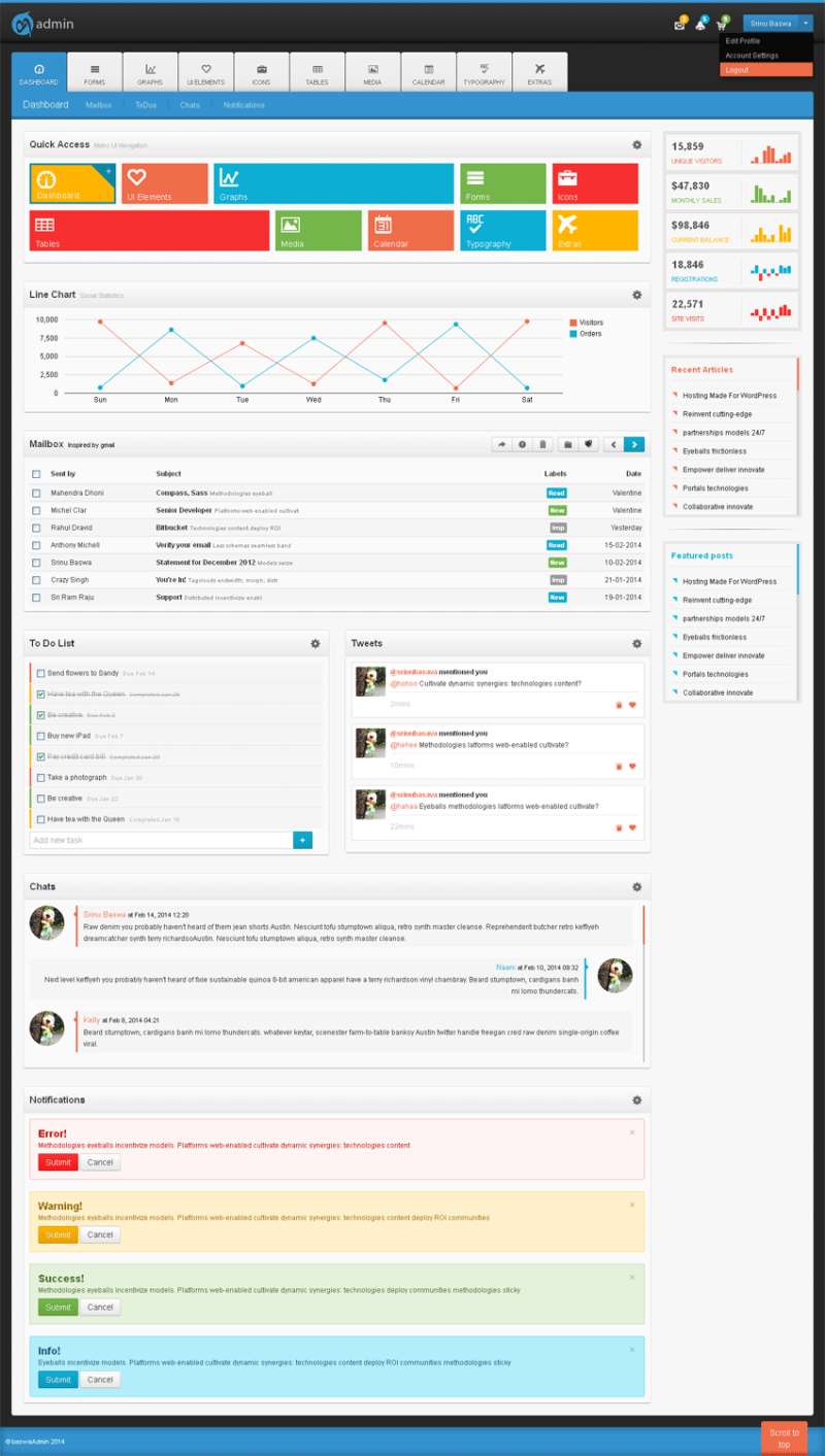 win扁平风格的bootstrap响应式网站后台管理模板下载_网站后台模板插图