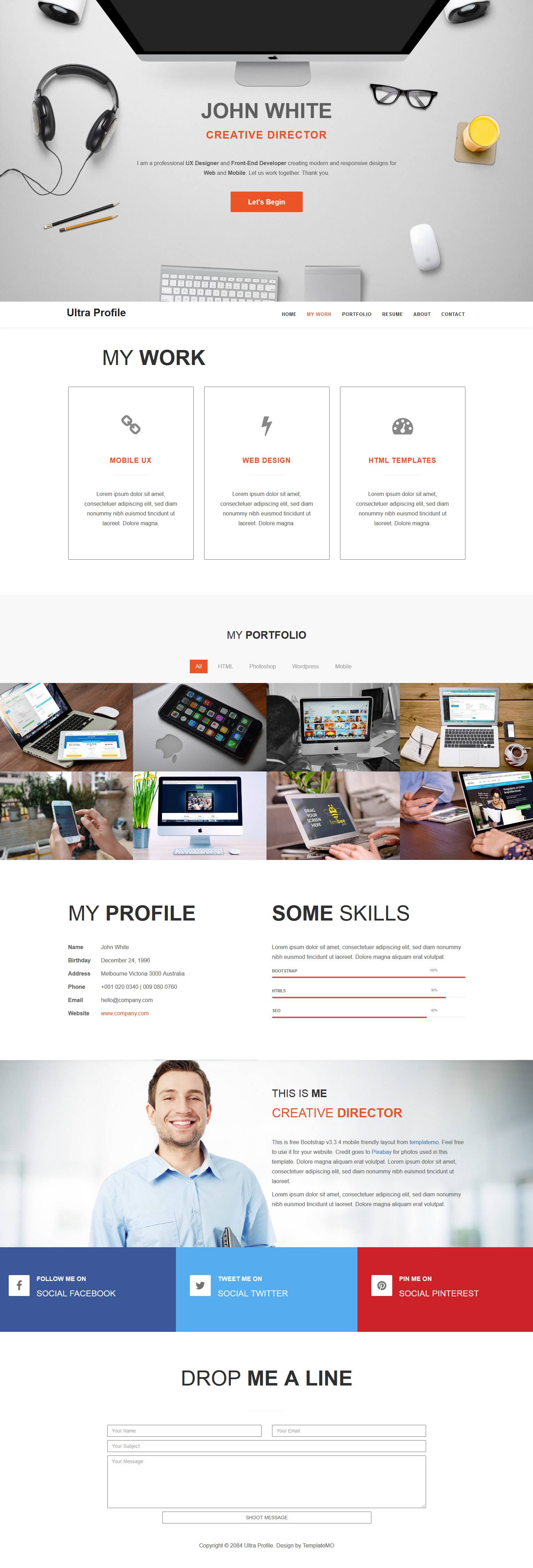 国外大气的个人介绍html5页面模板_html单页模板插图