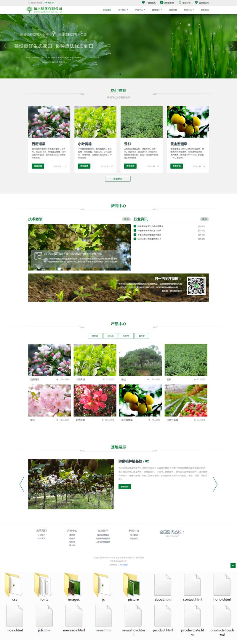 个人原创                                html5响应式的绿化种植类公司网站模板_响应式网站模板插图