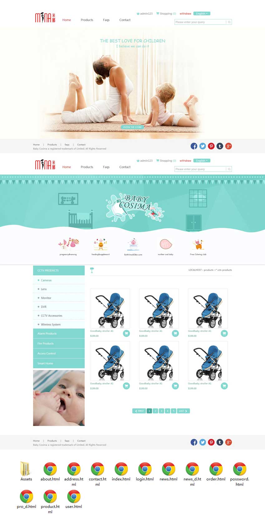 简洁的外贸婴儿用品网站响应式模板下载_响应式网站模板插图