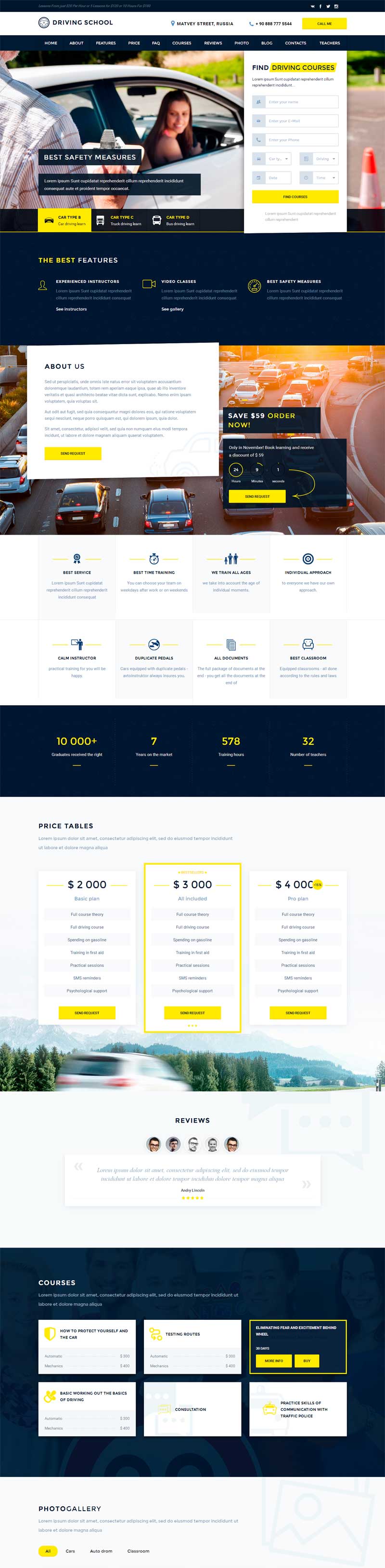 宽屏大气的驾校培训网站模板html源码_响应式网站模板插图