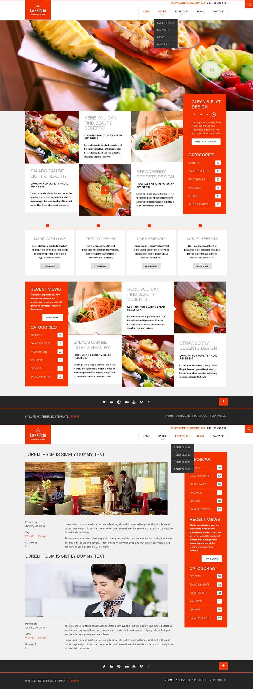 html5响应式设计餐饮网站模板源码下载_响应式网站模板插图