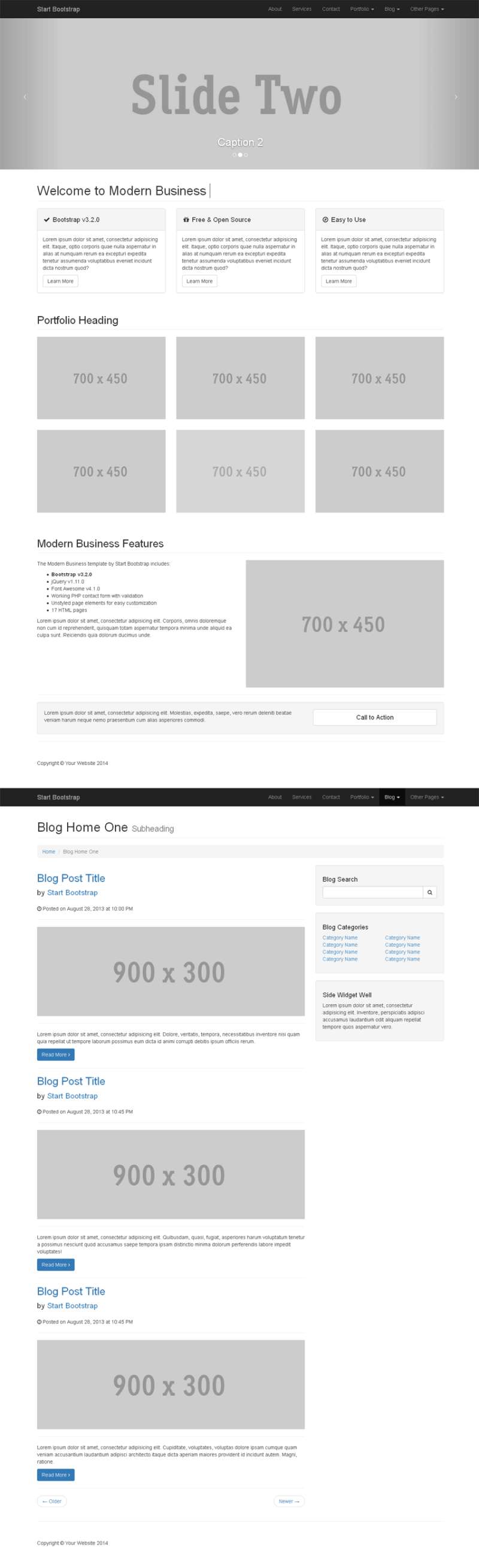 简洁实用的bootstrap响应式灰色网站模板下载_响应式网站模板插图