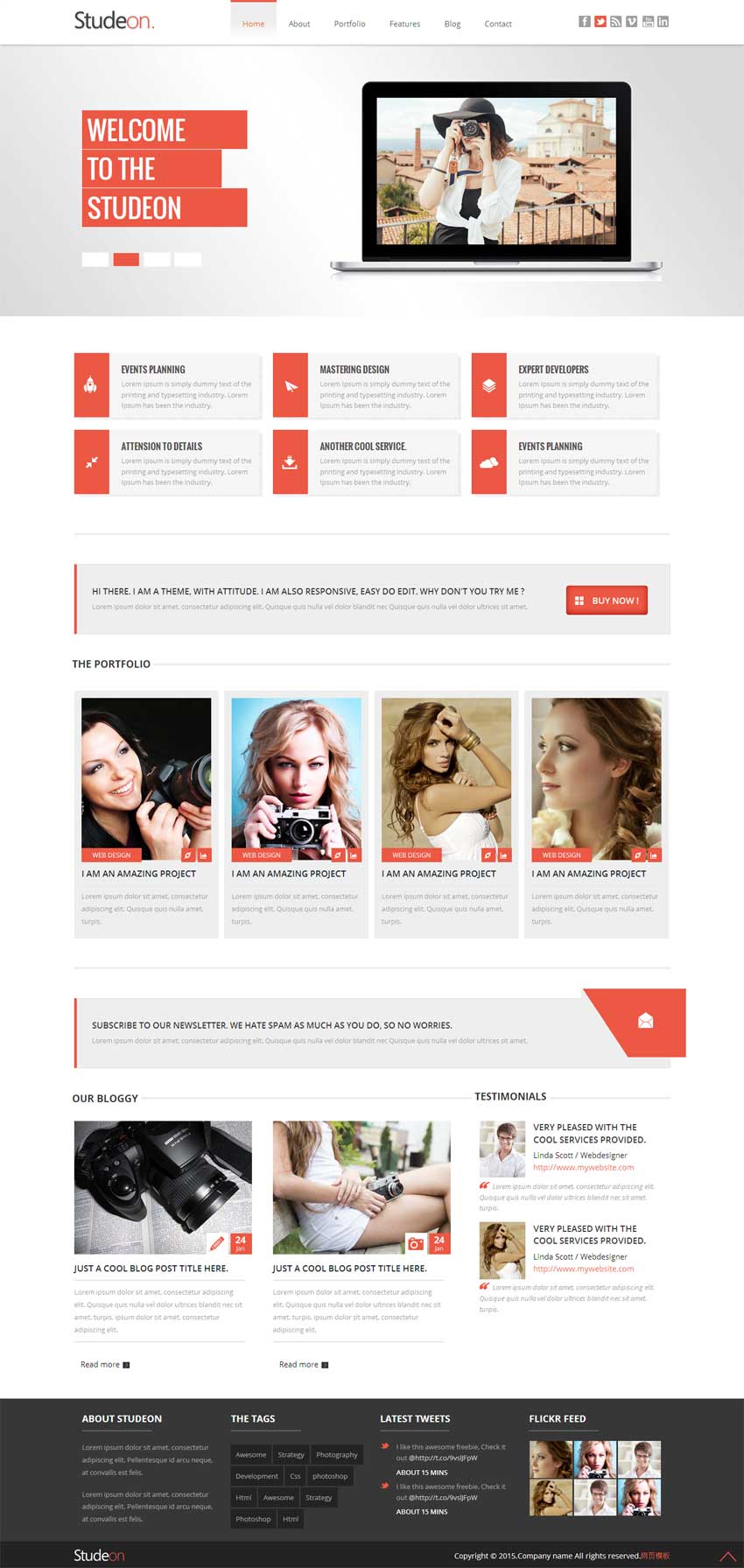 简洁的html5 css3响应式摄影公司网站模板下载_响应式网站模板插图