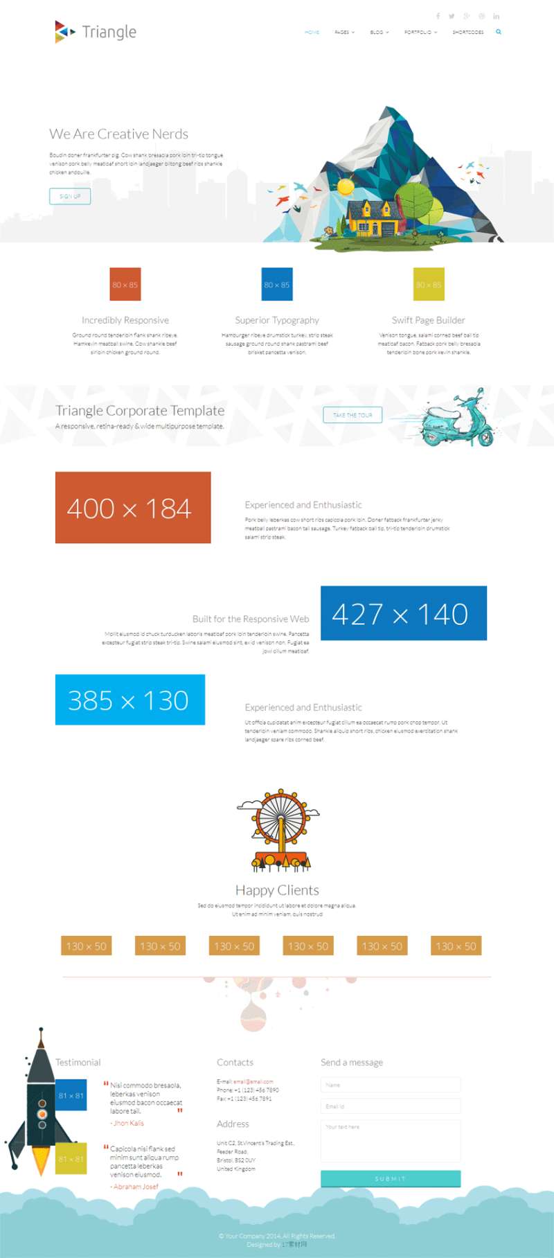 白色简洁的html5响应式网页动画设计模板_响应式网站模板插图