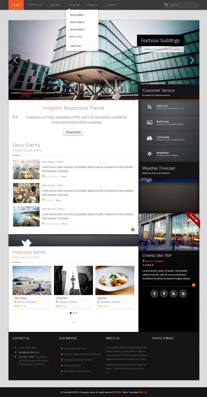 html5 bootstrap响应式旅游美食网站模板源码下载_响应式网站模板插图