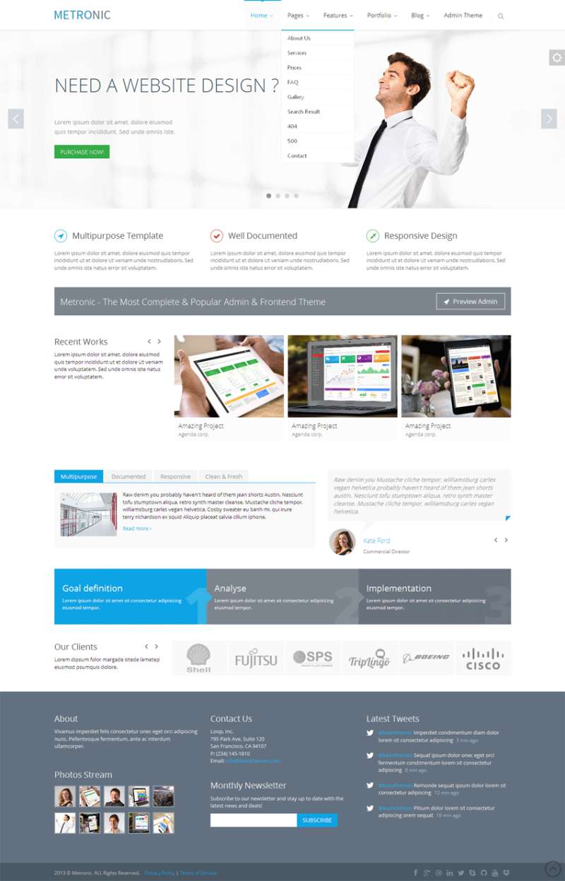 白色简洁的IT软件公司模板bootstrap响应式网站模板下载_响应式网站模板插图