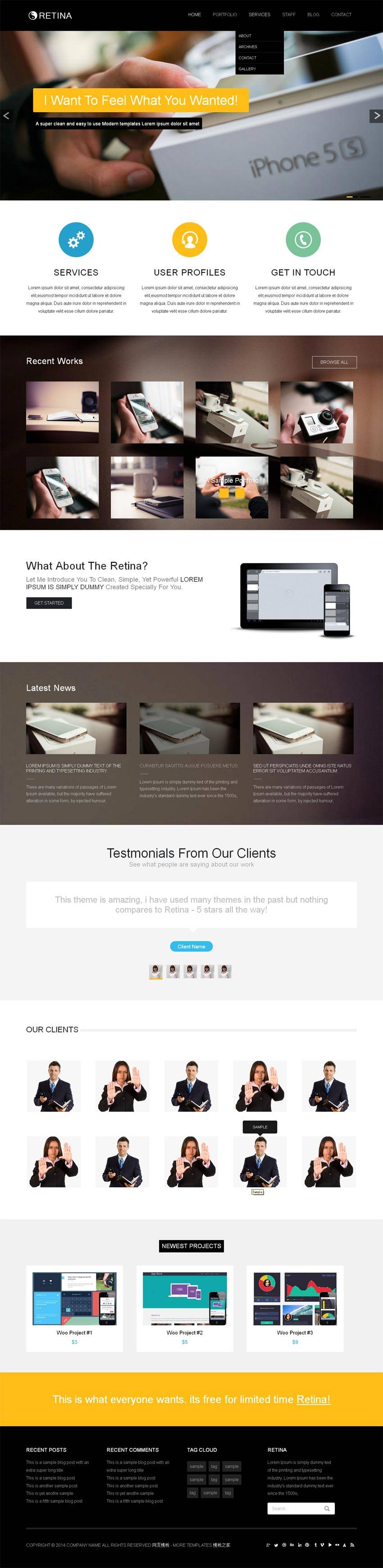 黑色简洁的IT商务网站响应式模板html整站下载_响应式网站模板插图