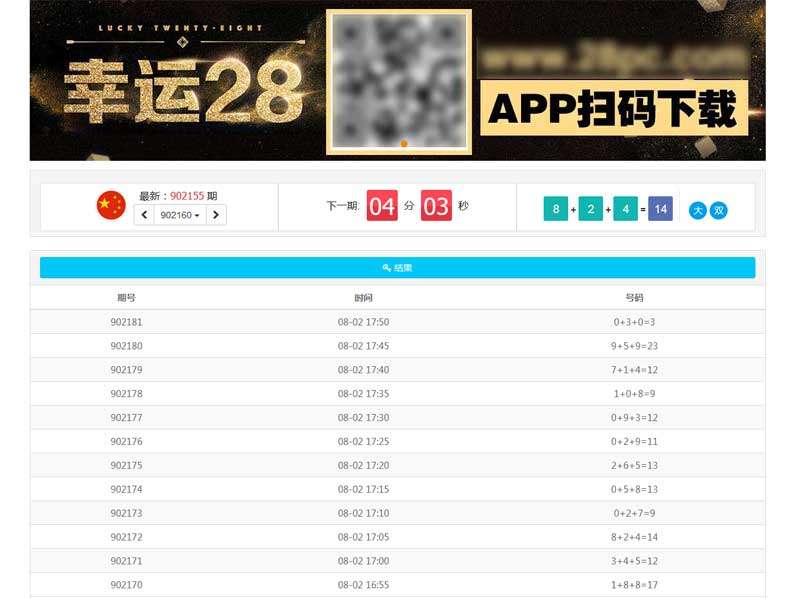 简单的幸运数字开奖页面模板_网站专题模板插图