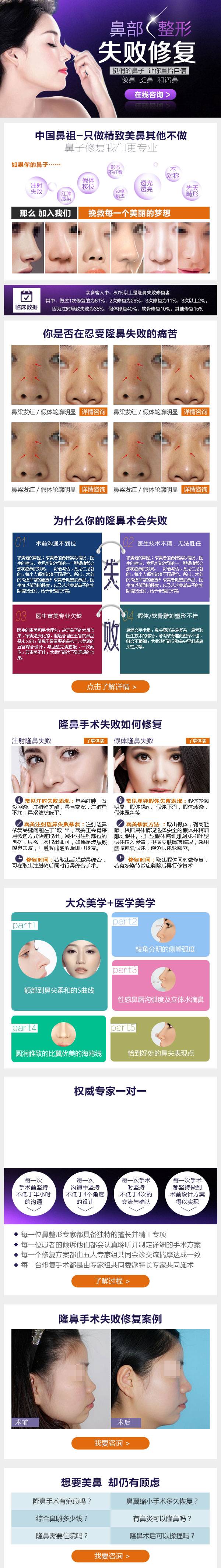 隆鼻失败修复手机网站专题页面设计_网站专题模板插图