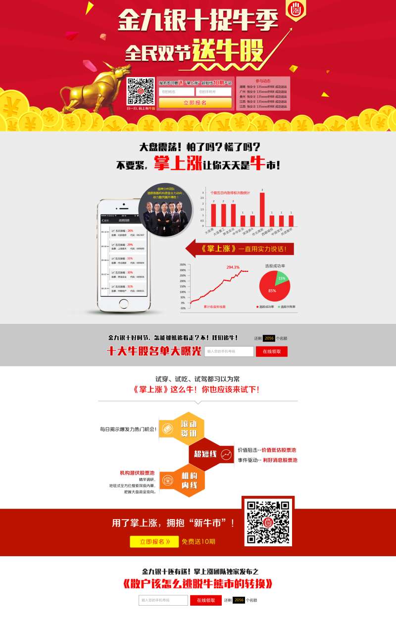 金九银十股票软件宣传页模板下载_网站专题模板插图