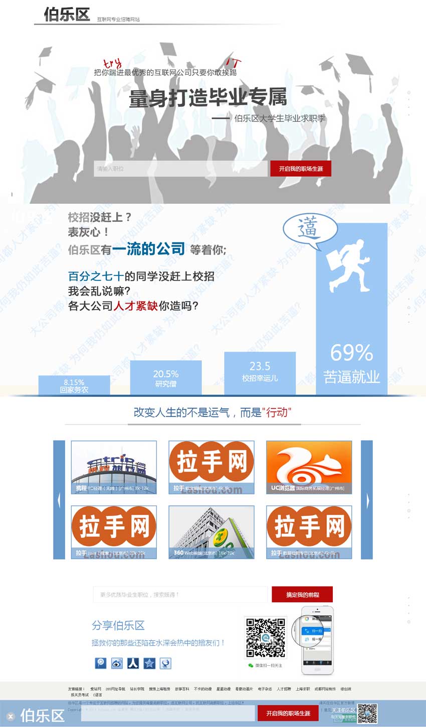 企业伯乐毕业季大学生招聘专题页模板下载_网站专题模板插图