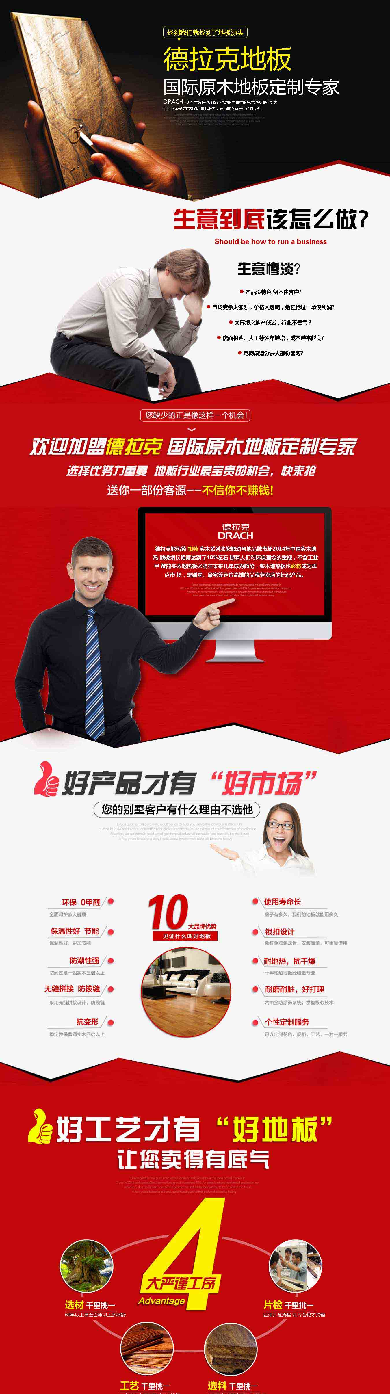 红色的地板专题介绍网页模板html下载_网站专题模板插图