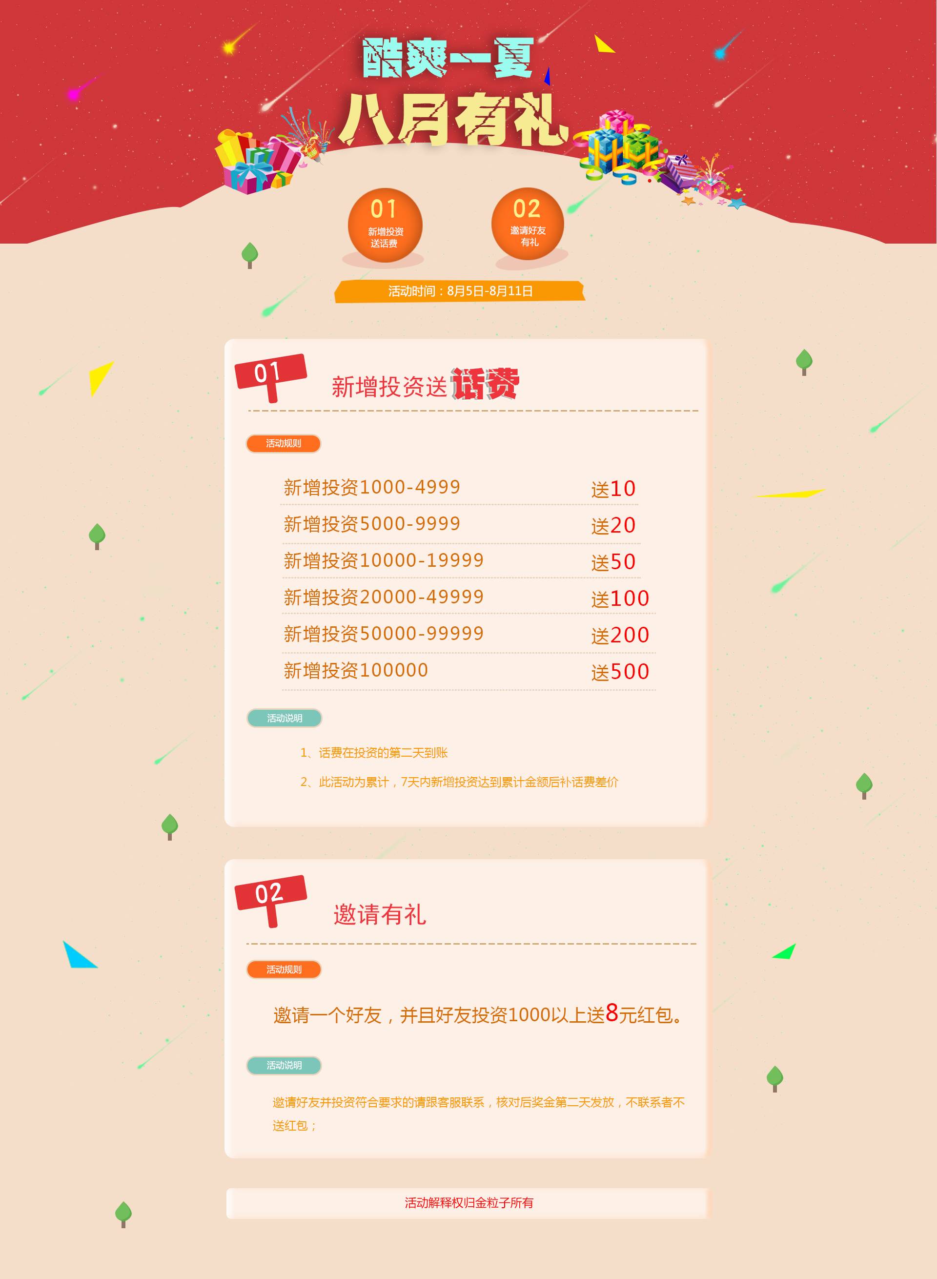 红色的投资送话费活动页面模板下载_网站专题模板插图