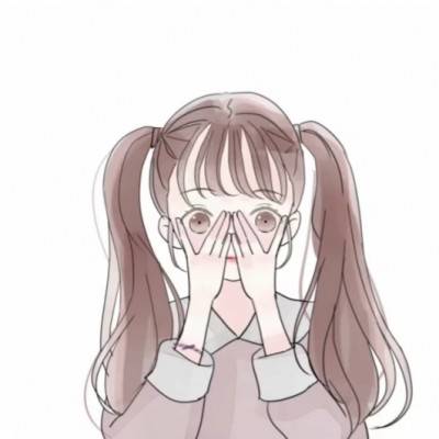 抖音简笔画女生头像呆萌可爱 我只是喜欢你哪有什么目的_QQ头像插图