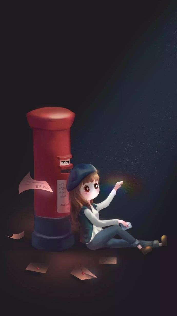 卡通情侣手机壁纸一男一女分开的 好看的情侣手机壁纸一对_QQ皮肤插图1