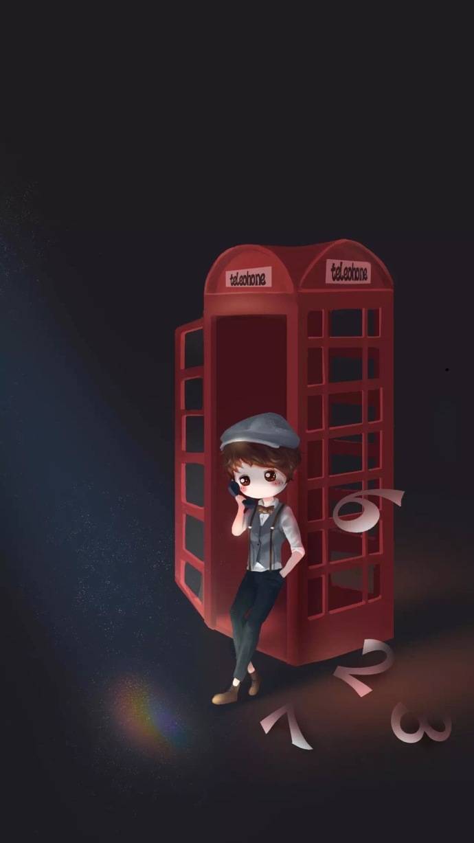 卡通情侣手机壁纸一男一女分开的 好看的情侣手机壁纸一对_QQ皮肤插图