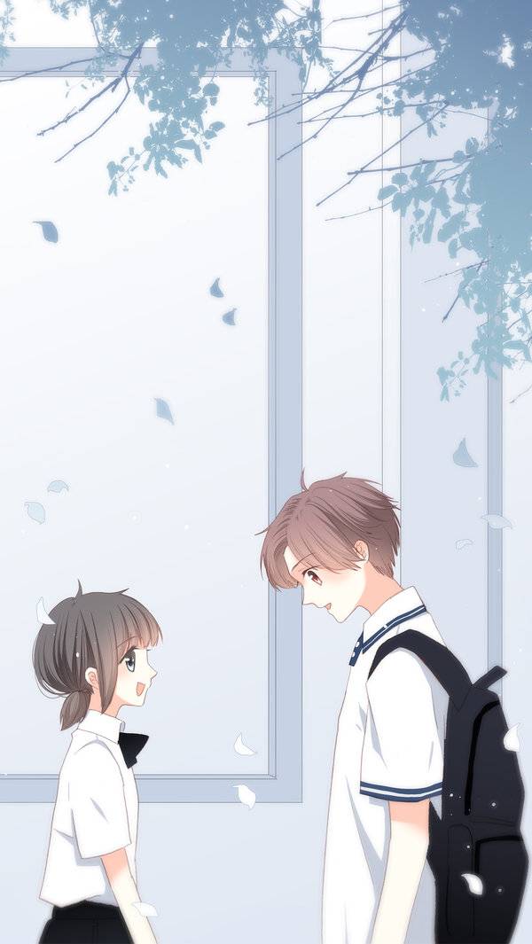 浪漫甜蜜的情侣卡通手机壁纸 两人在一起的幸福卡通情侣图片_QQ皮肤插图2
