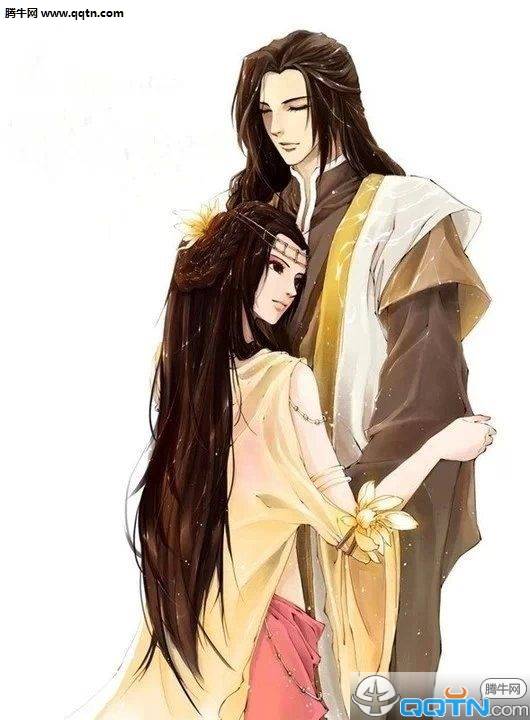 唯美古风情侣图片素材 明明就应该和你亲吻在风里_QQ皮肤插图1