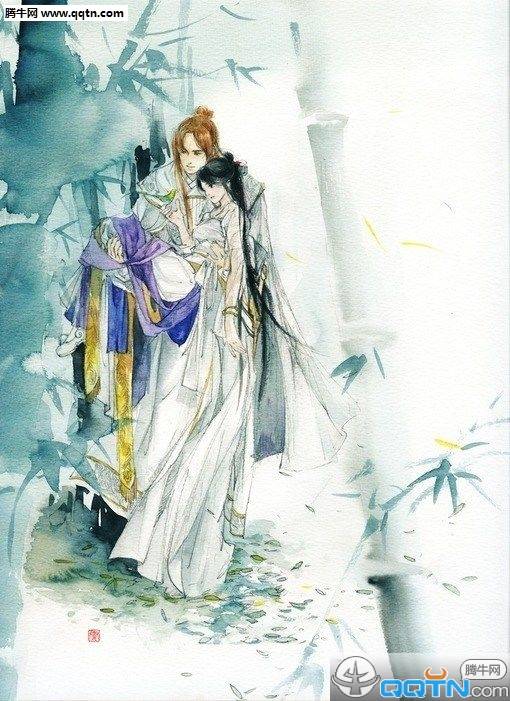 唯美古风情侣图片素材 明明就应该和你亲吻在风里_QQ皮肤插图