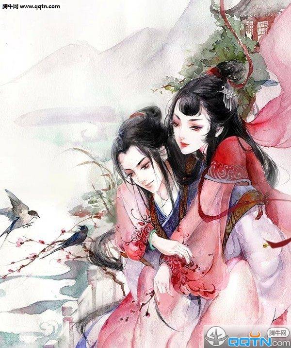 唯美古风情侣图片素材 明明就应该和你亲吻在风里_QQ皮肤插图5