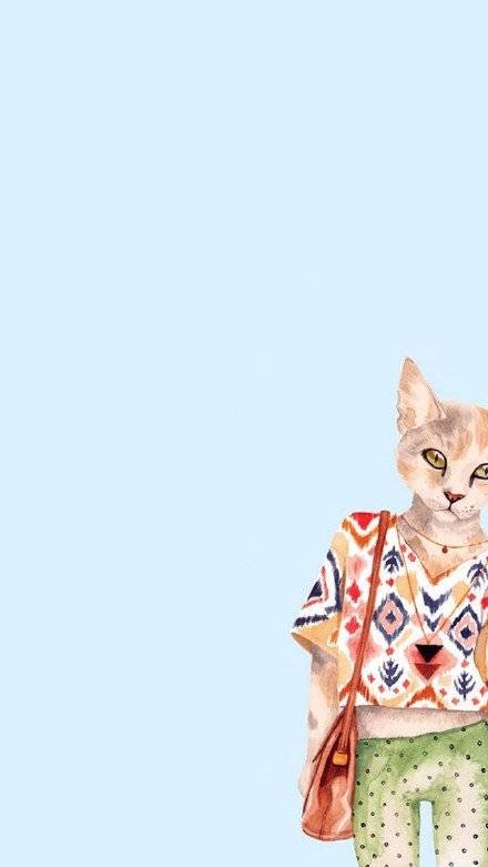 卡通手绘猫咪情侣皮肤一对 手绘猫咪一对情侣皮肤_QQ皮肤插图2