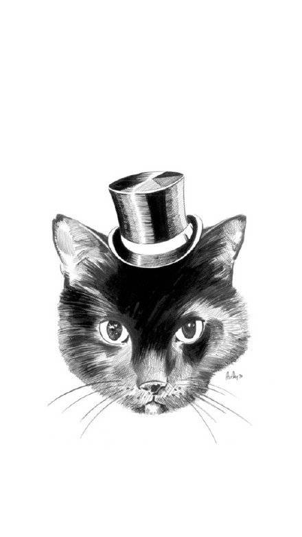 卡通手绘猫咪情侣皮肤一对 手绘猫咪一对情侣皮肤_QQ皮肤插图
