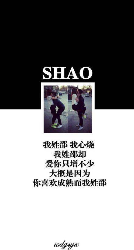 情侣姓氏皮肤大全2014 我姓邵却爱你只增不少_QQ皮肤插图3