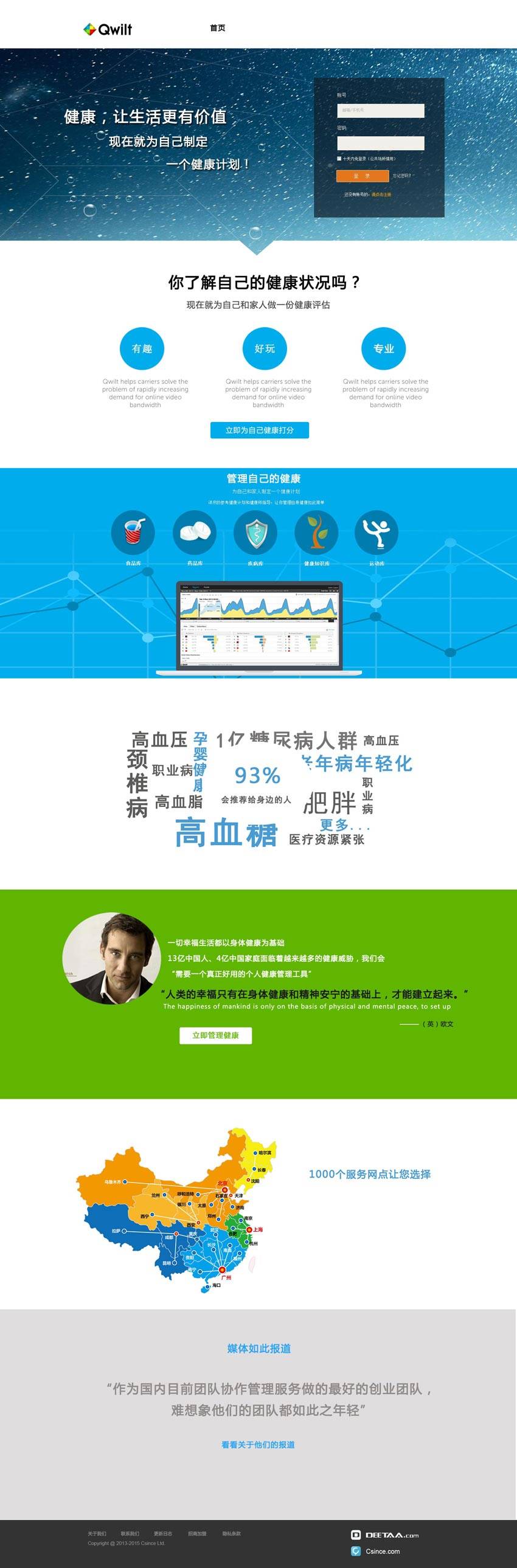 win7风格的健康管理软件app专题页面模板psd下载_网站专题模板插图