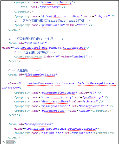 Spring集成ActiveMQ配置 中文