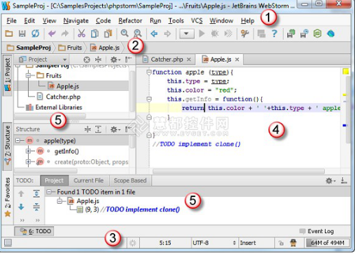 javascript开发工具WebStorm教程 用户界面简介 中文_前端开发教程插图